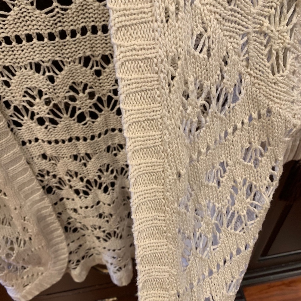 GARAGE Ivory Eyelet Crocheted Sweater In Size Medium - Picture 4 of 10